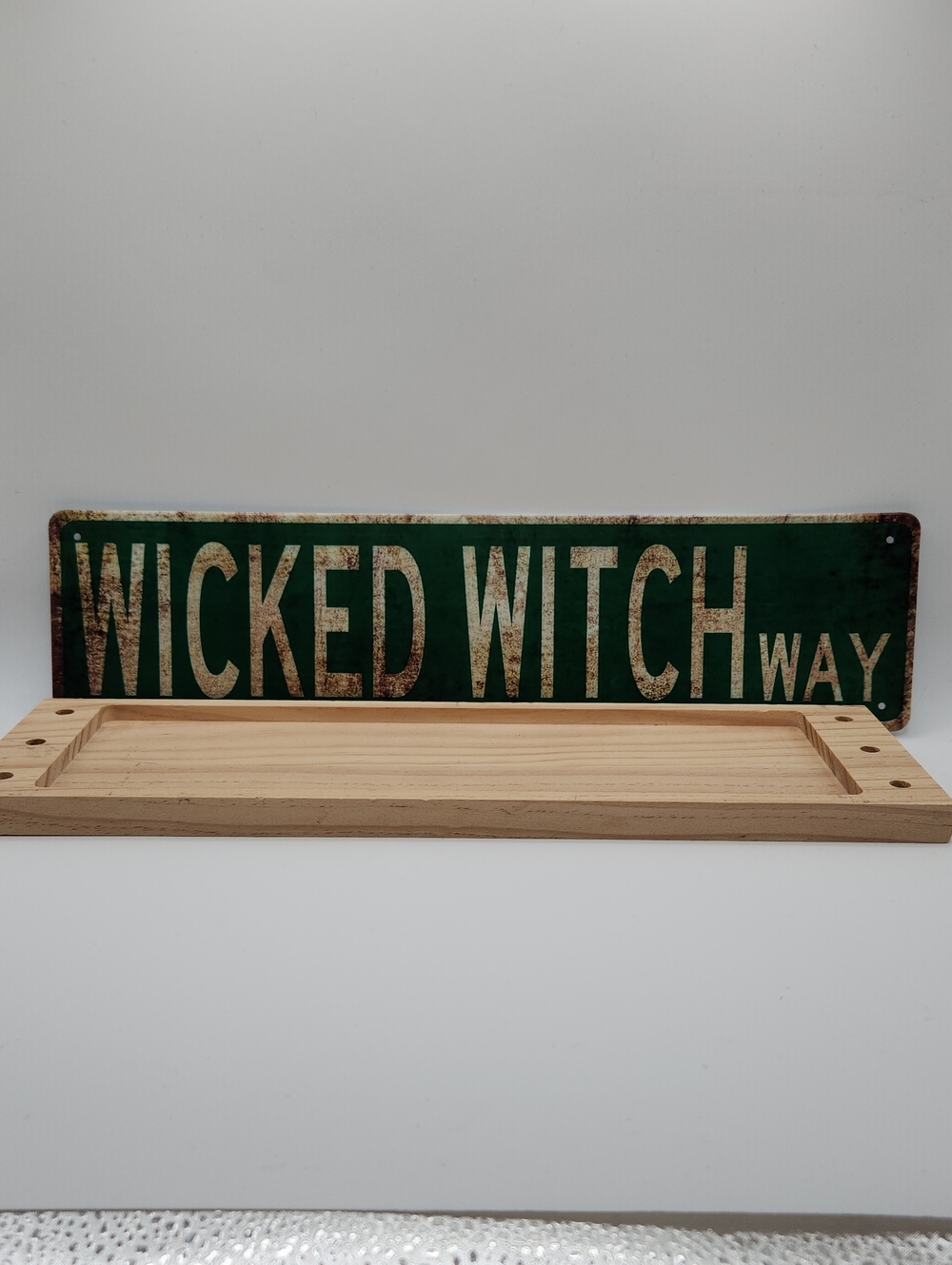 Wicked Witch Way Vintage Halloween Metal Sign - 4" x 15.75"